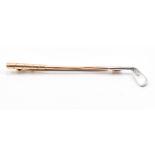 9CT GOLD GOLF CLUB BROOCH PIN