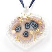 INGEBORG BRATMAN DESIGNER GEODE NECKLACE RIBBON PENDANT