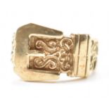 HALLMARKED 9CT GOLD BUCKLE RING