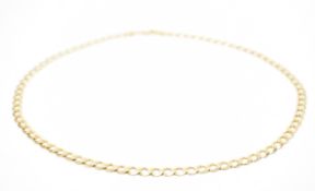HALLMARKED 9CT GOLD FLAT CURB LINK CHAIN NECKLACE
