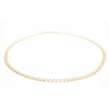 HALLMARKED 9CT GOLD FLAT CURB LINK CHAIN NECKLACE