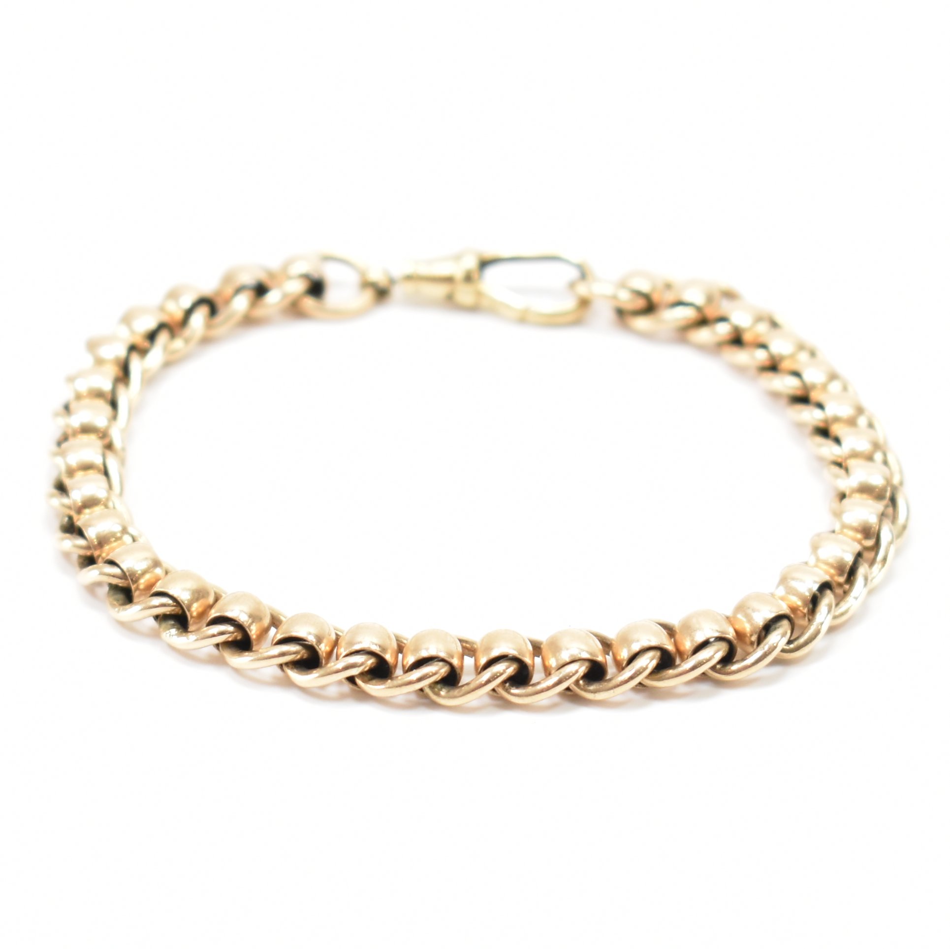 HALLMARKED 9CT GOLD FANCY LINK CHAIN BRACELET - Image 2 of 5