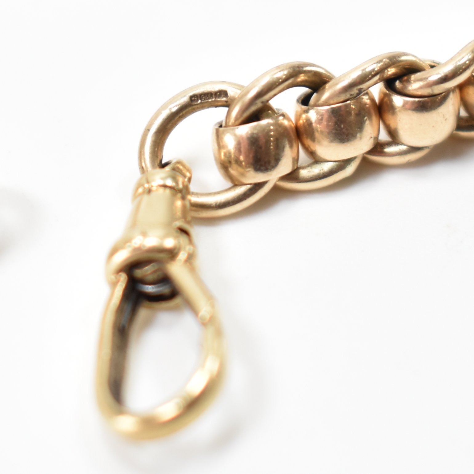 HALLMARKED 9CT GOLD FANCY LINK CHAIN BRACELET - Image 4 of 5