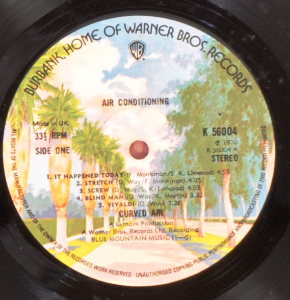 CURVED AIR - AIRCONDITIONING - FIRST UK VINYL PRESS - Image 3 of 3