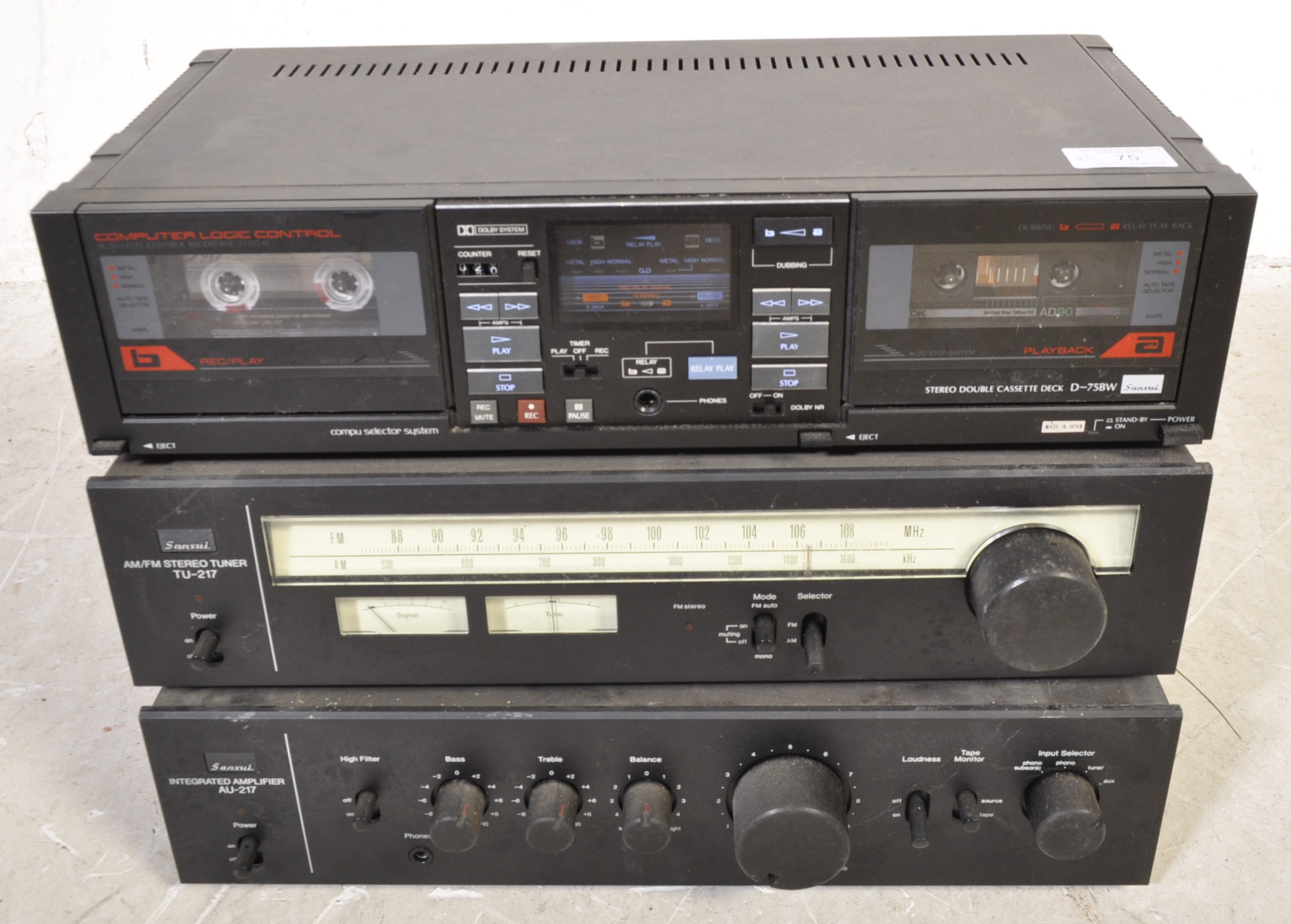 SANSUI - THREE PART STACKING SYSTEM - AMP, TUNER & CASSETTE DECK - Image 3 of 11