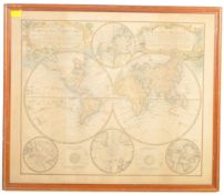 VINTAGE 20TH CENTURY MAPPA MONDE PRINT OF AN 18TH CENTURY MAP