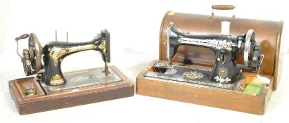 TWO EARLY 20TH CENTURY SEWING MACHINES - VIOLET & SINGER