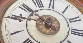 LOVEJOY & CO - EARLY 20TH CENTURY WALNUT POSTAL CLOCK