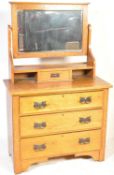 EDWARDIAN SATIN WALNUT DRESSING TABLE CHEST OF DRAWERS