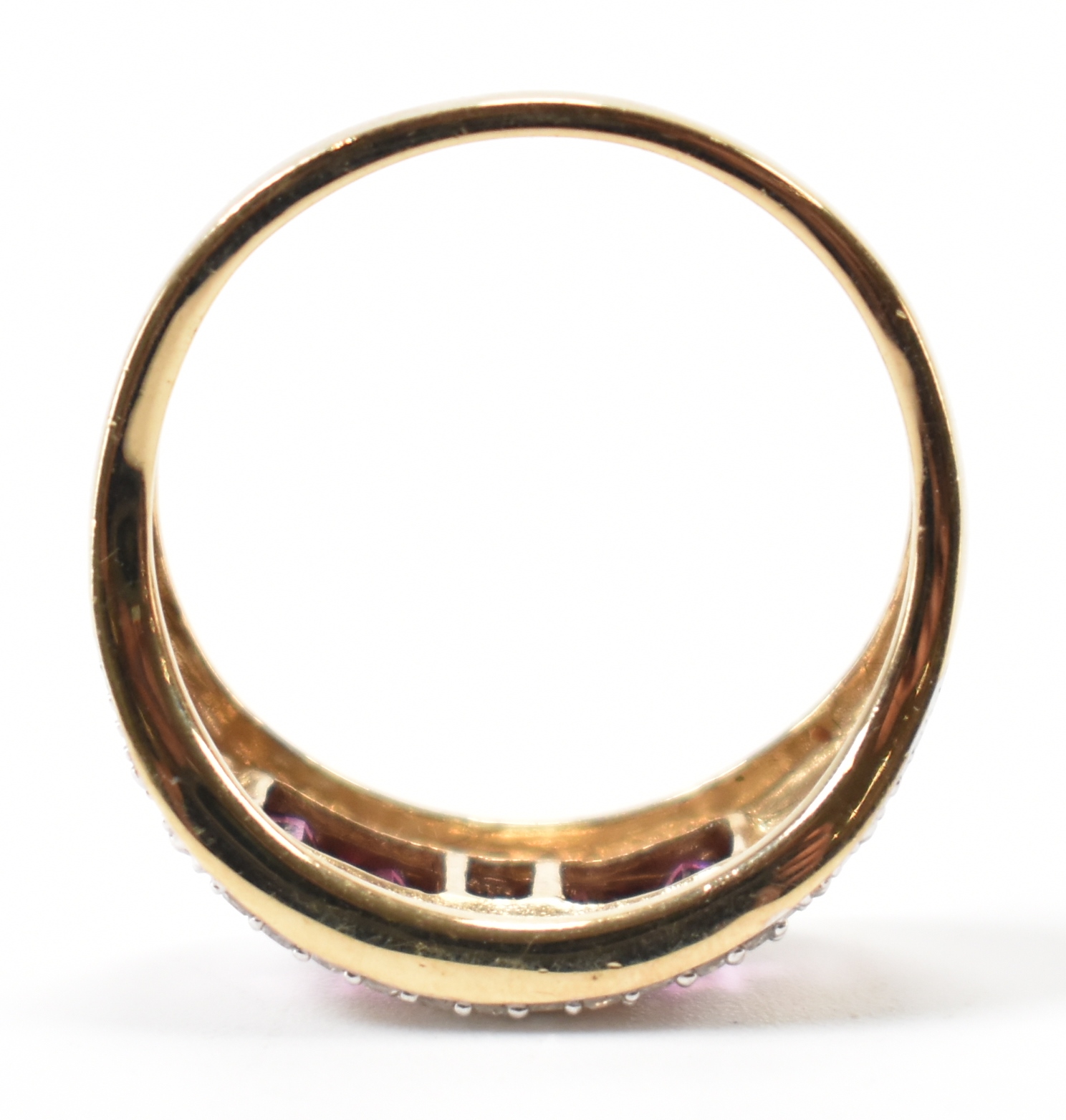HALLMARKED 9CT GOLD DIAMOND & PURPLE STONE RING - Image 8 of 9