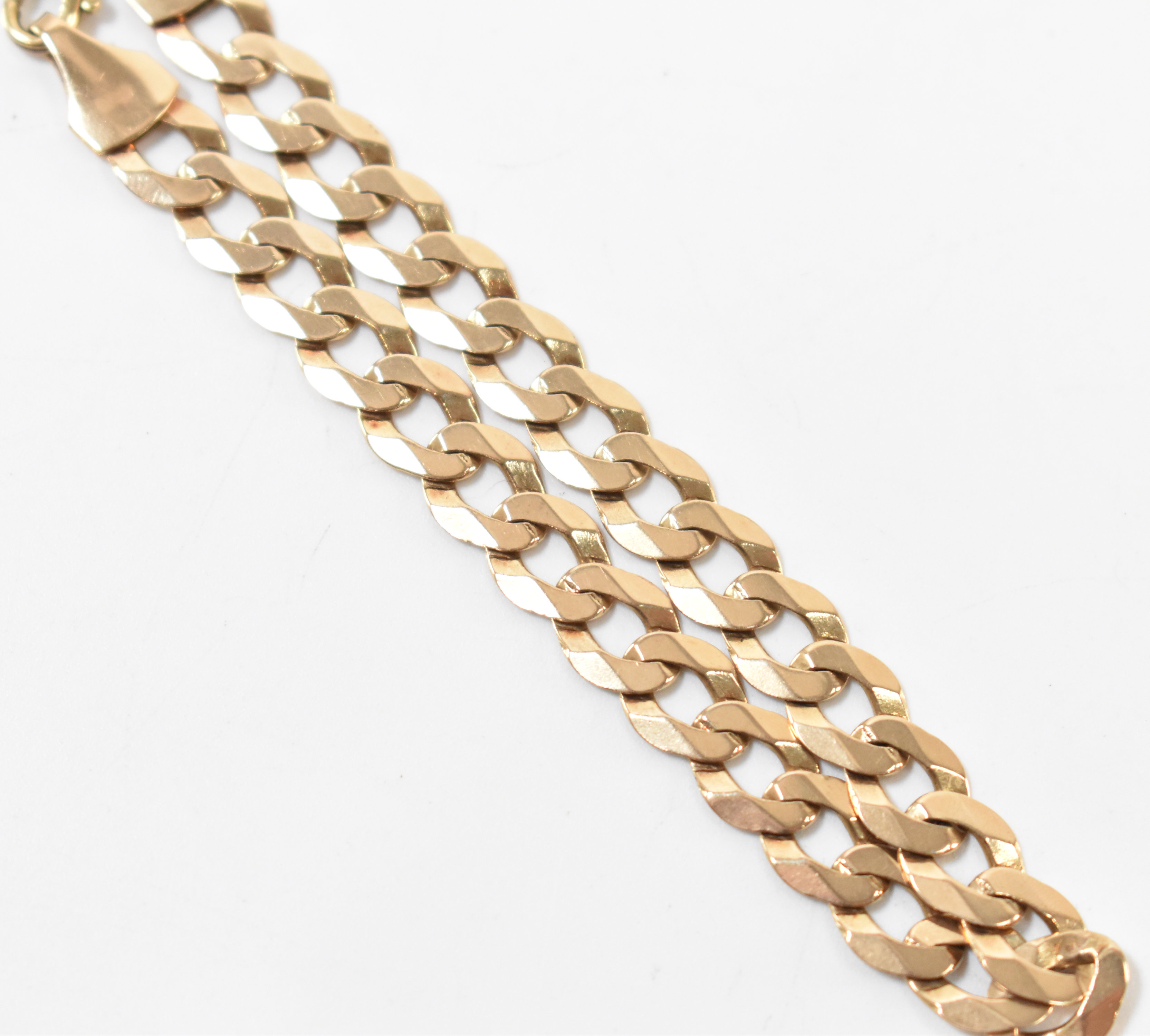 VINTAGE GOLD FLAT CURB LINK BRACELET - Image 2 of 3