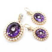 AMETHYST PEARL & DIAMOND JEWLLERY SUITE