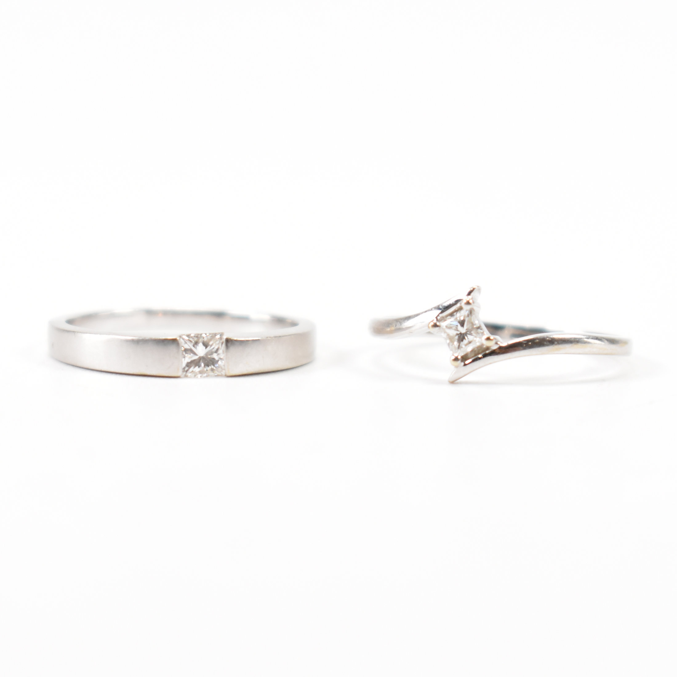 TWO WHITE GOLD & DIAMOND RINGS