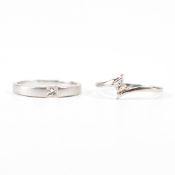 TWO WHITE GOLD & DIAMOND RINGS