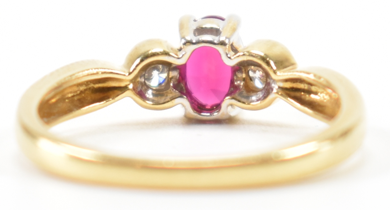 HALLMARKED 18CT GOLD RUBY & DIAMOND RING - Image 3 of 8