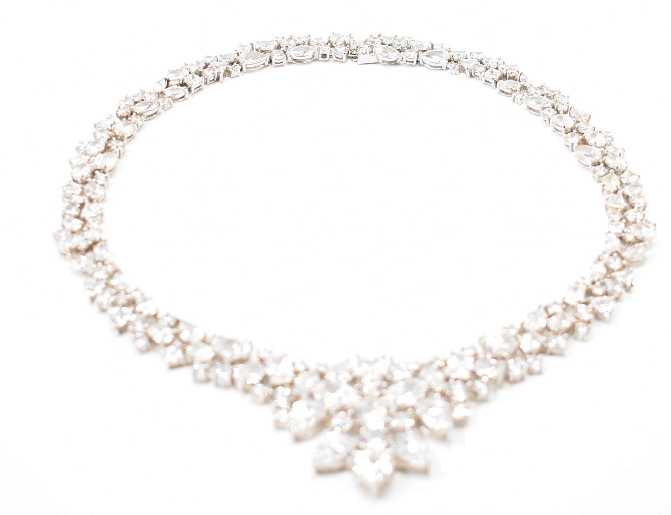 925 SILVER & CUBIC ZIRCONIA STONE SET COLLAR NECKLACE - Image 3 of 5