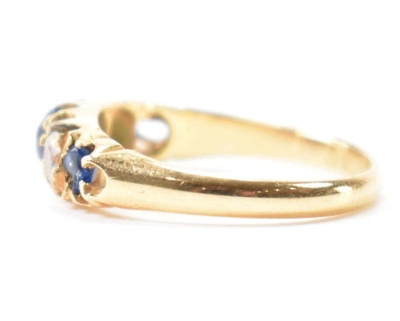 HALLMARKED 18CT GOLD BLUE & WHITE STONE RING - Image 2 of 8
