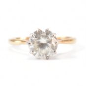 VINTAGE GOLD & WHITE STONE SOLITAIRE RING