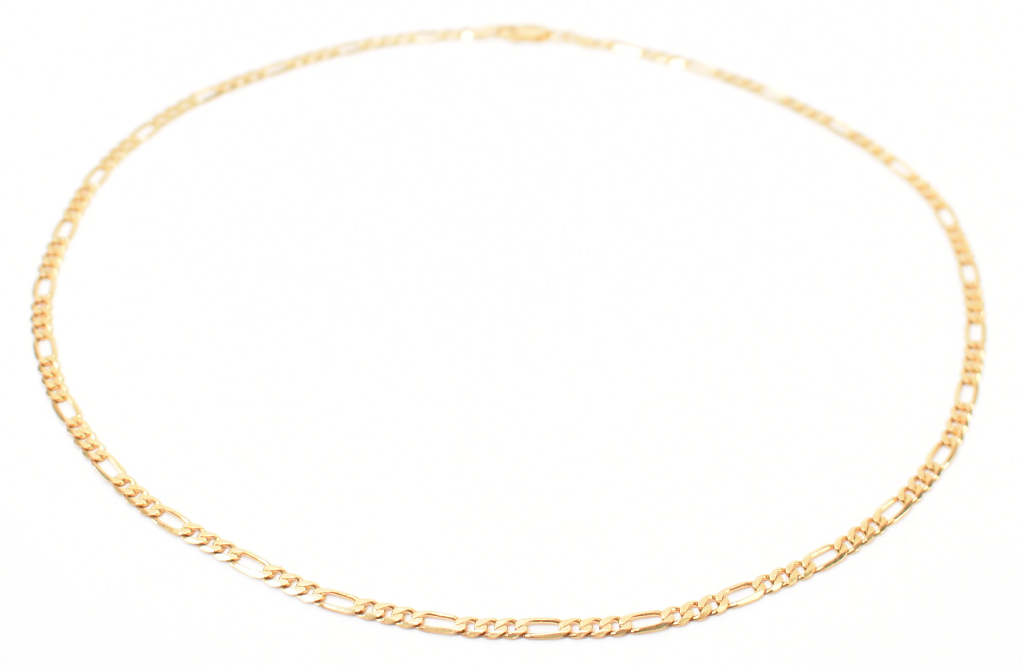 HALLMARKED 9CT GOLD FIGARO CHAIN NECKLACE - Image 2 of 4