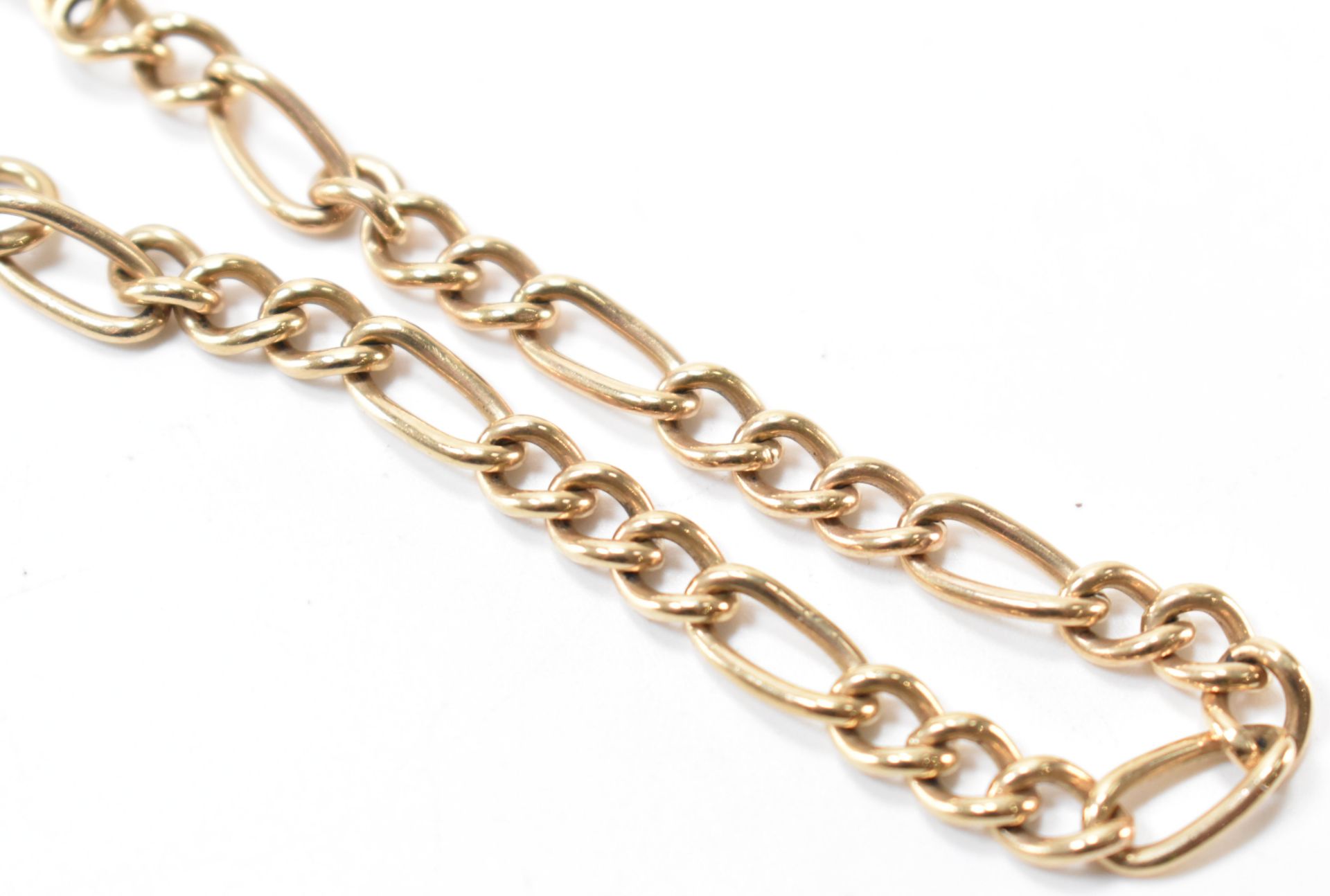 HALLMARKED 9CT GOLD FIGARO LINK BRACELET - Image 4 of 5