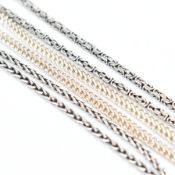 THREE 925 SILVER CHAIN NECKLACES