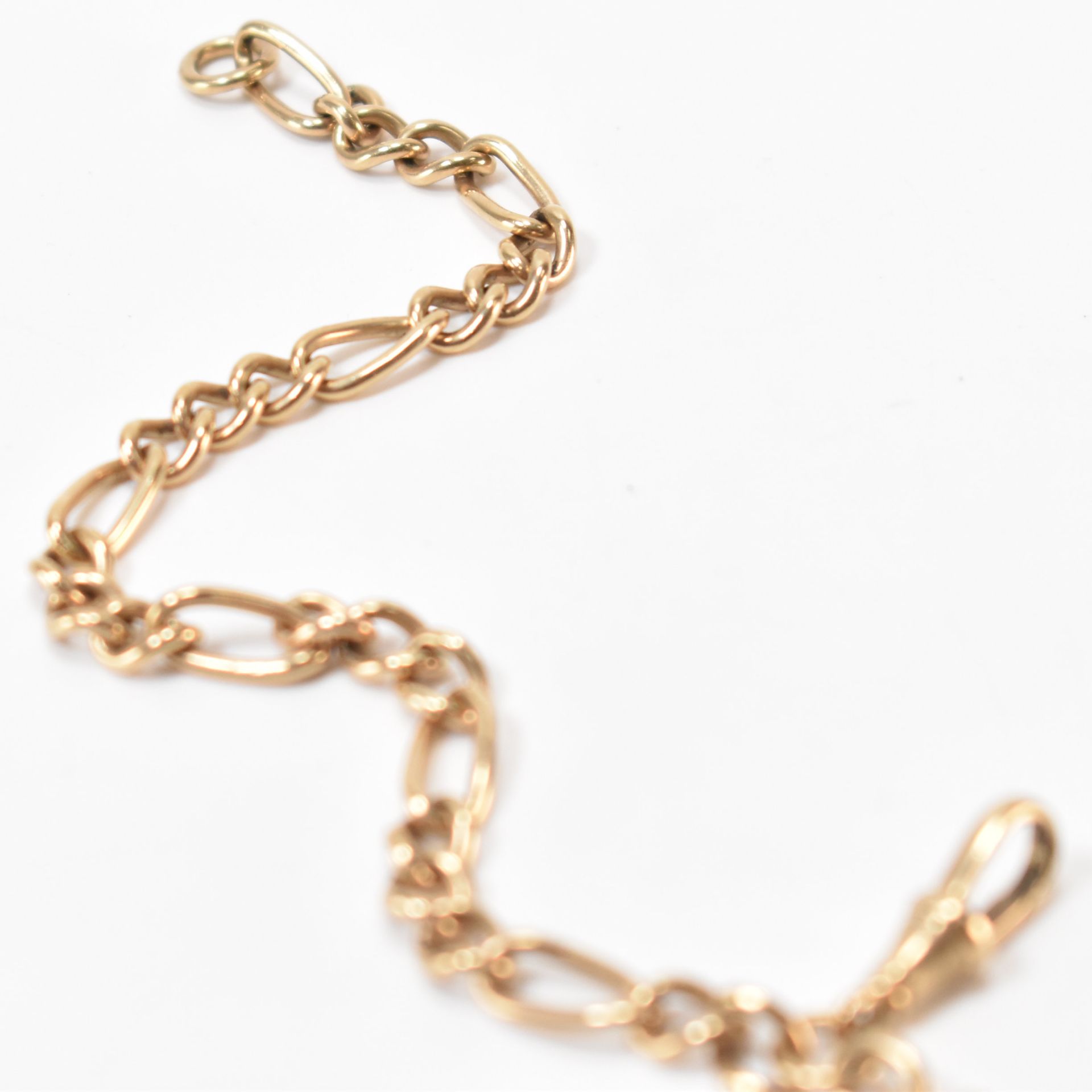 HALLMARKED 9CT GOLD FIGARO LINK BRACELET - Image 3 of 5