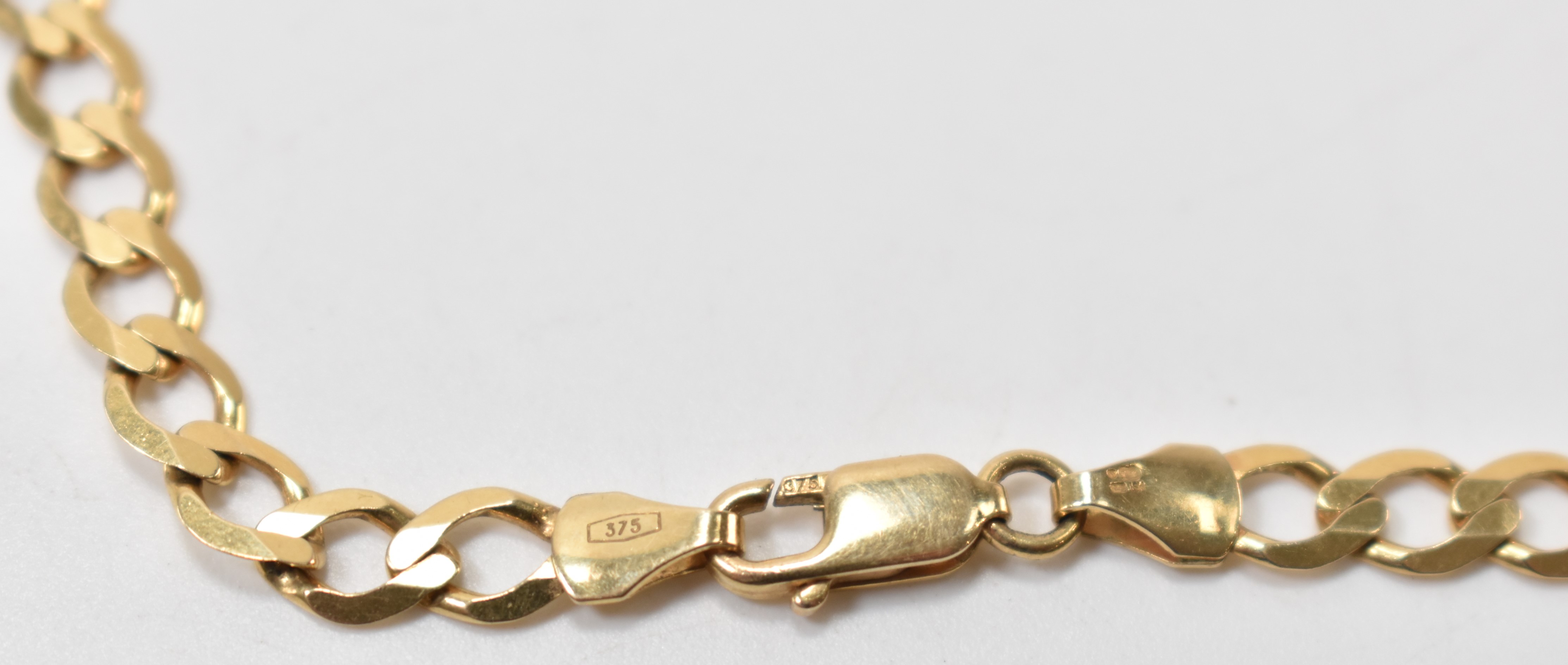 HALLMARKED 9CT GOLD FLAT LINK NECKLACE CHAIN - Image 4 of 5