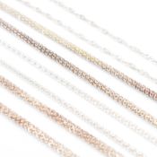 GROUP OF 925 SILVER FANCY LINK CHAIN NECKLACES