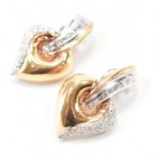PAIR OF 18CT GOLD & DIAMOND EAR CLIPS