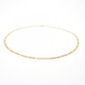 HALLMARKED 9CT GOLD FIGARO CHAIN NECKLACE