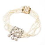 BELLE EPOQUE PEARL AND DIAMOND BRACELET.