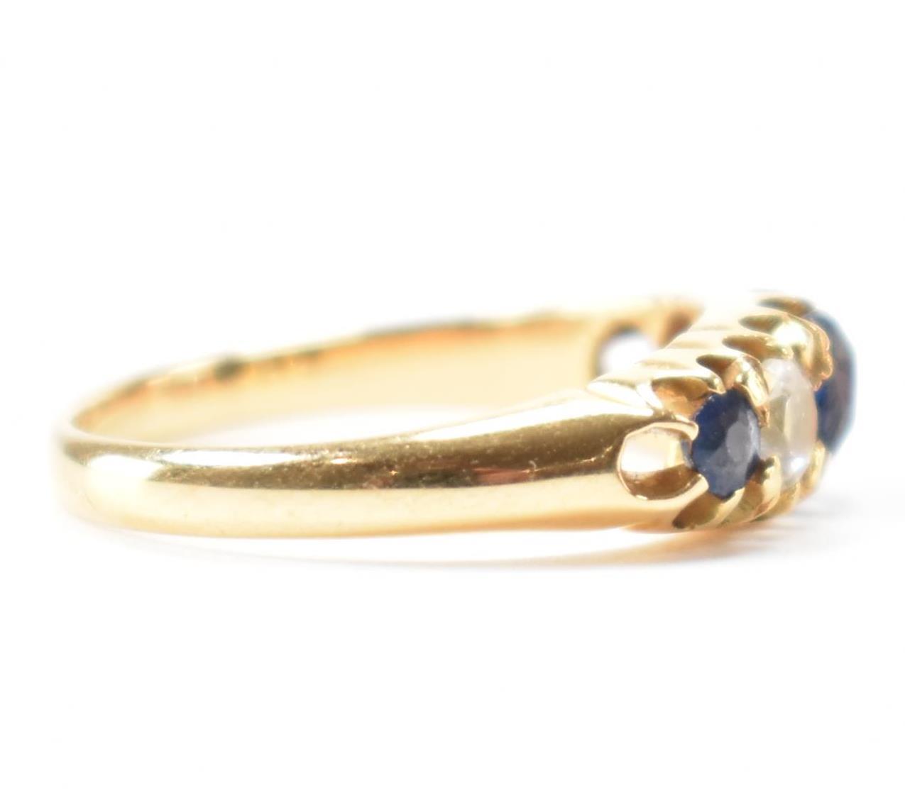 HALLMARKED 18CT GOLD BLUE & WHITE STONE RING - Image 5 of 8