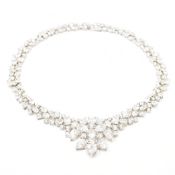 925 SILVER & CUBIC ZIRCONIA STONE SET COLLAR NECKLACE