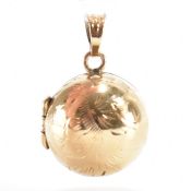 HALLMARKED 9CT GOLD ORB LOCKET PENDANT