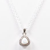 925 SILVER SYNTHETIC OPAL PENDANT & NECKLACE CHAIN