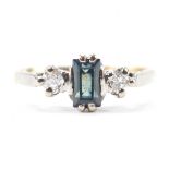 GOLD ART DECO STYLE SAPPHIRE & DIAMOND RING