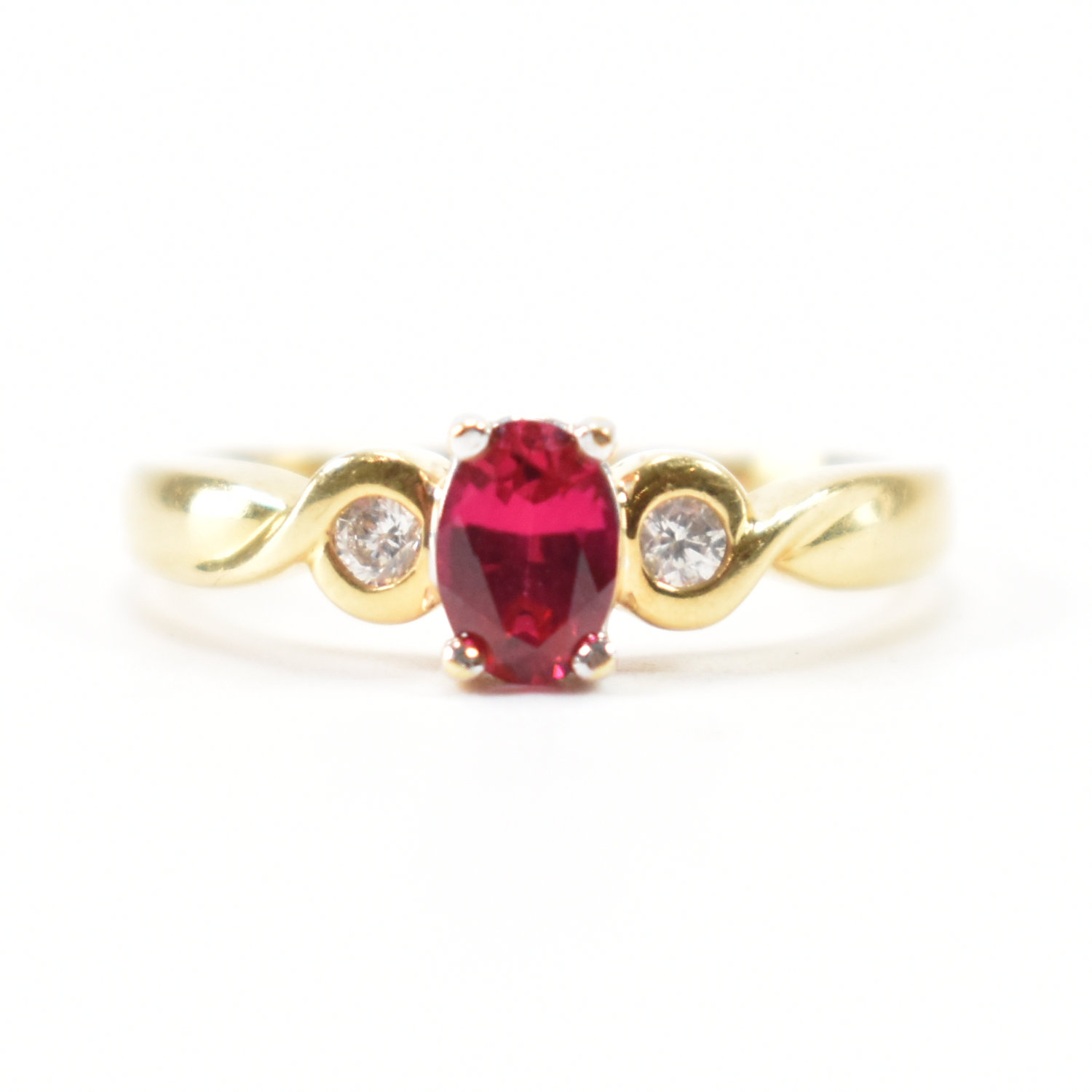 HALLMARKED 18CT GOLD RUBY & DIAMOND RING