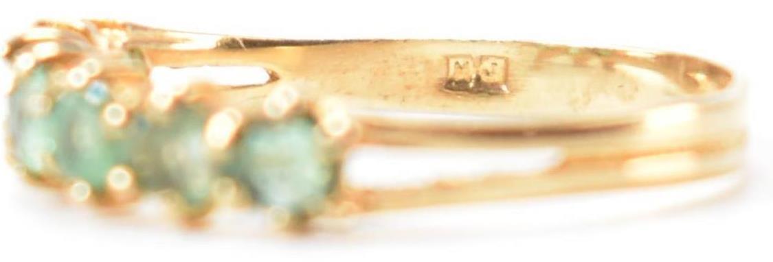 HALLMARKED 9CT GOLD & EMERALD 7 STONE RING - Image 7 of 9