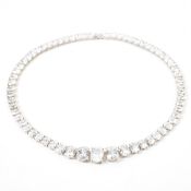 925 SILVER & CUBIC ZIRCONIA STONE SET NECKLACE