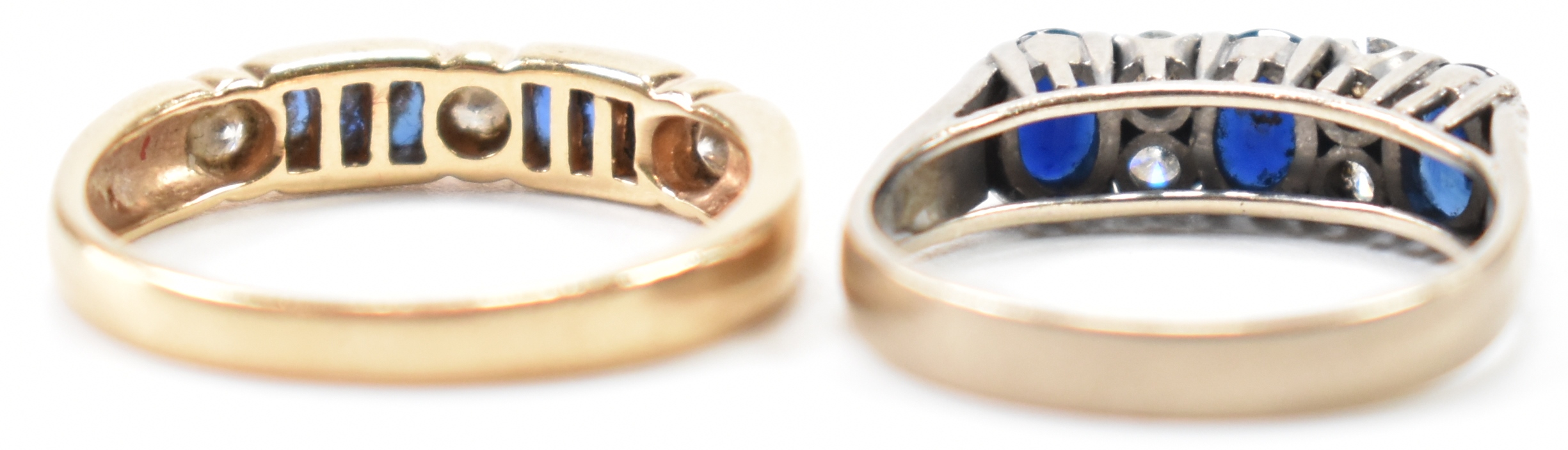 TWO 9CT GOLD SAPPHIRE & DIAMOND RINGS - Image 5 of 6