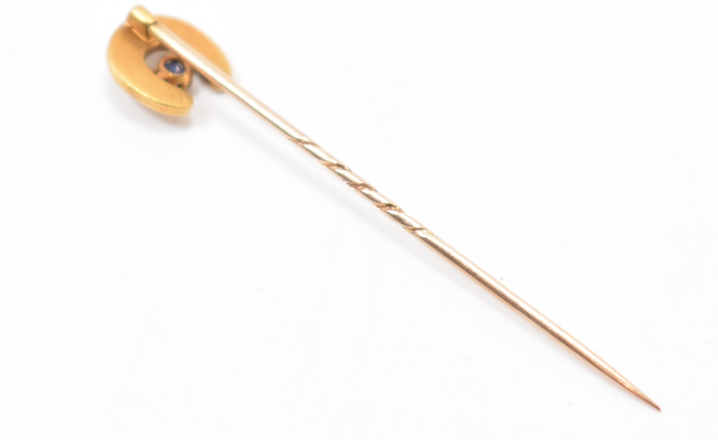 ANTIQUE GOLD SEED PEARL & SAPPHIRE STICK PIN - Image 3 of 4