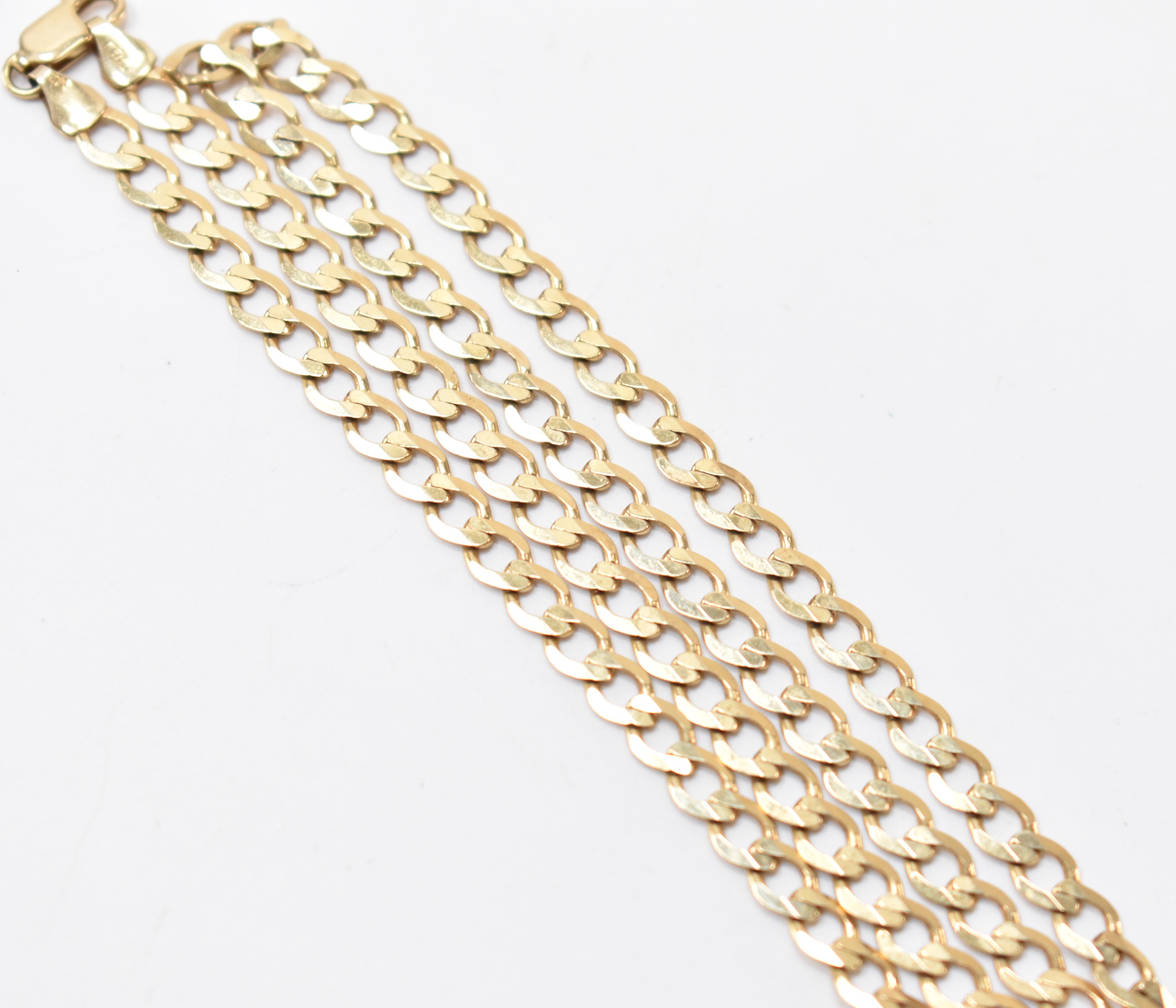 HALLMARKED 9CT GOLD FLAT LINK NECKLACE CHAIN - Image 3 of 5