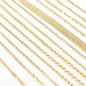 GROUP OF 925 SILVER GILT GOLD TONE CHAIN NECKLACES