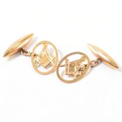 VINTAGE 9CT GOLD MASONIC CHAIN LINK CUFFLINKS