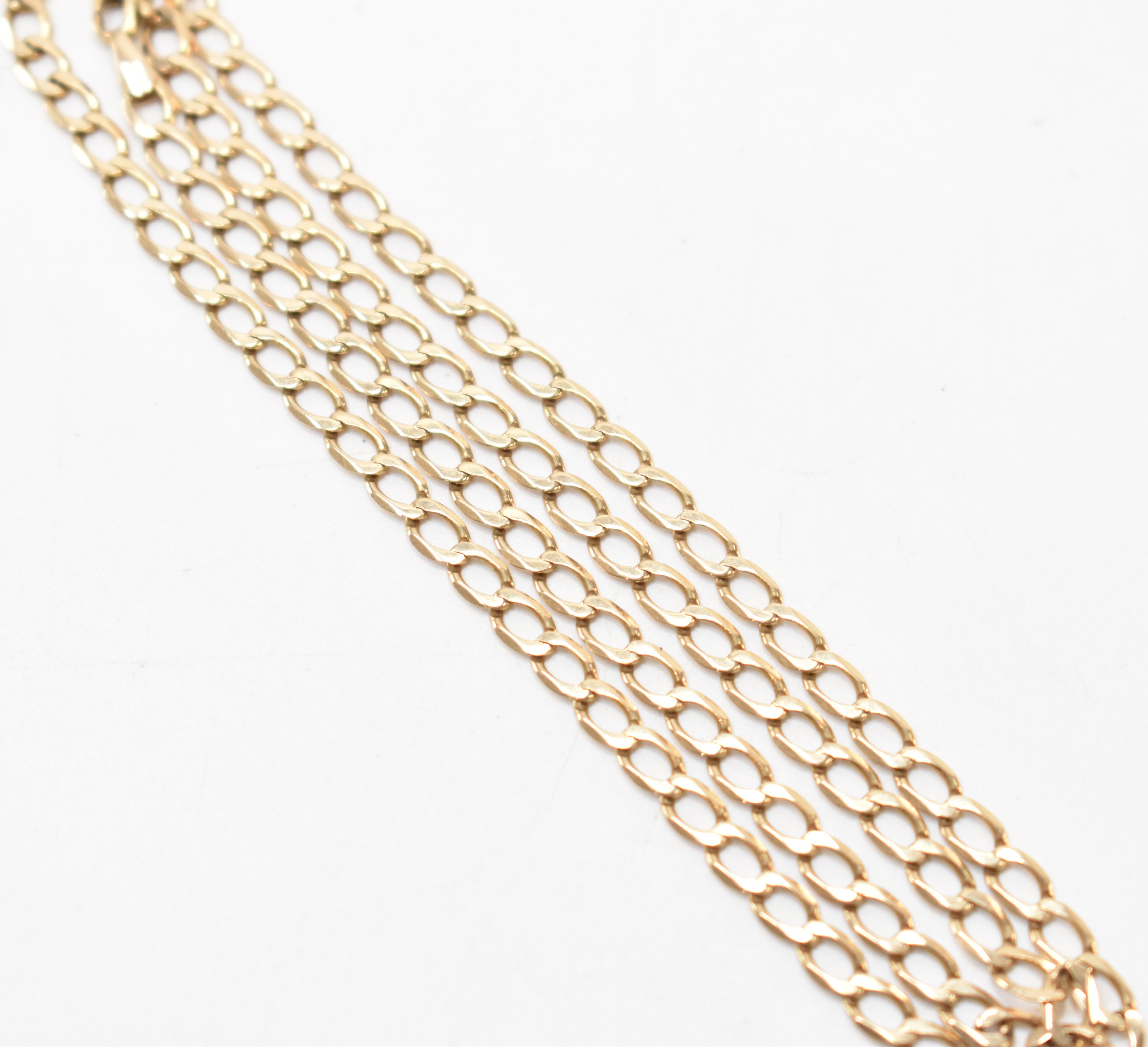 HALLMARKED 9CT GOLD CURB LINK CHAIN NECKLACE - Image 3 of 5