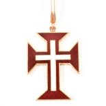 VINTAGE GOLD ENAMELLED CROSS PENDANT