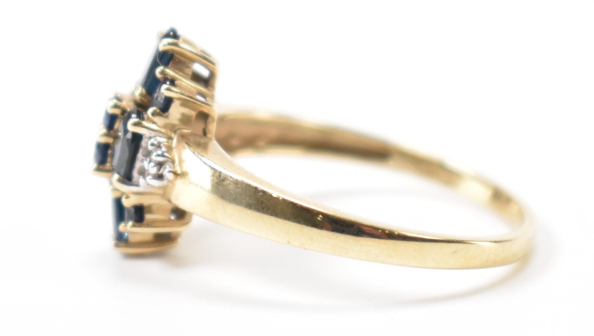 HALLMARKED 9CT GOLD SAPPHIRE & DIAMOND RING - Image 2 of 8