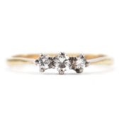 VINTAGE 18CT GOLD & DIAMOND 3 STONE RING