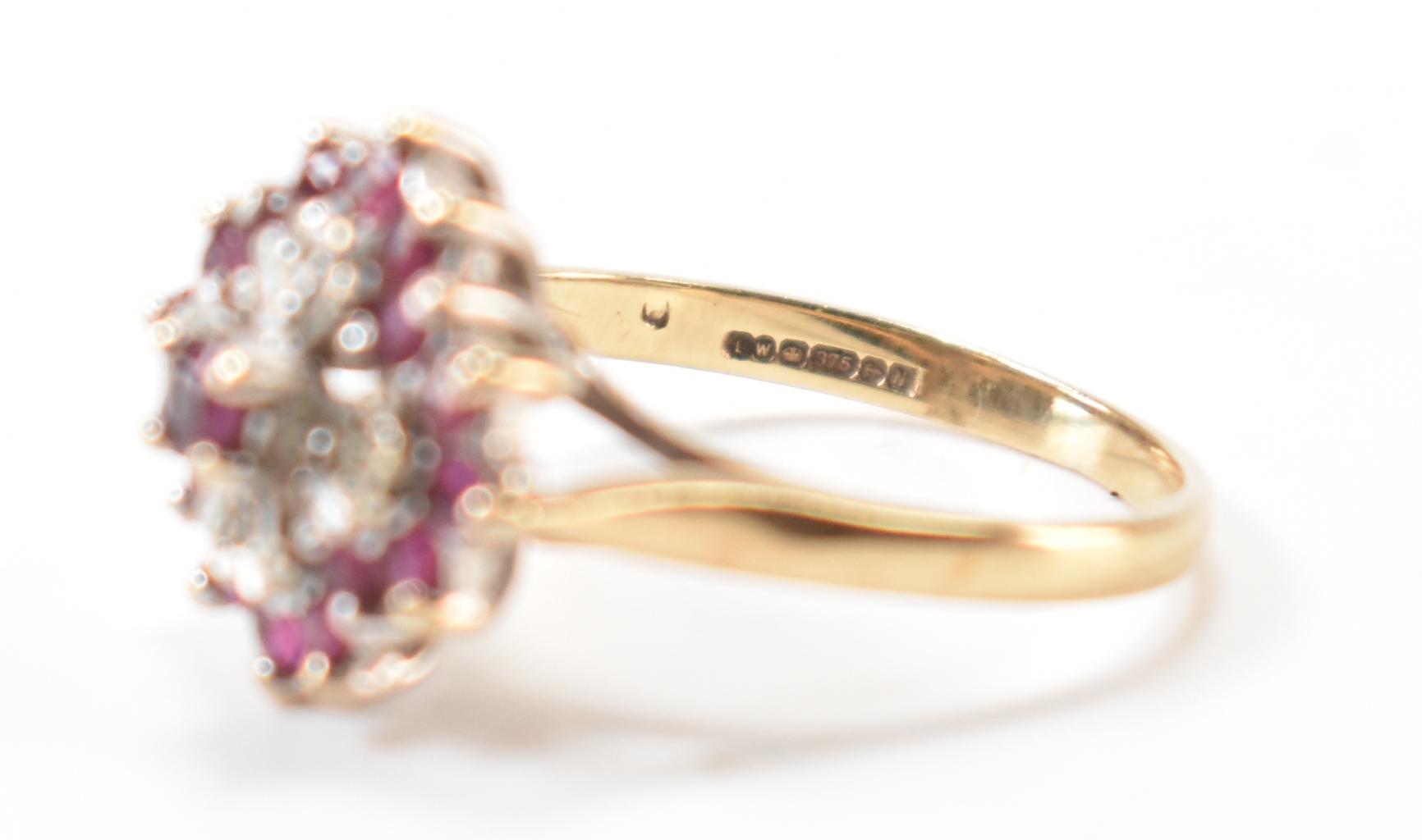 HALLMARKED 9CT GOLD RUBY & DIAMOND RING - Image 6 of 8