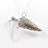 SILVER NECKLACE CHAIN & PERFUME BOTTLE PENDANT